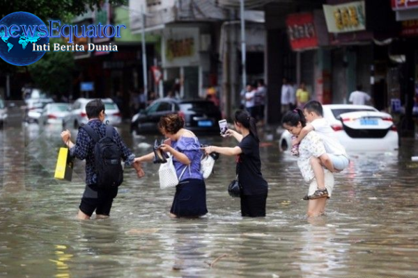 Banjir Hebat di China Akibat Hujan Badai yang Tinggi