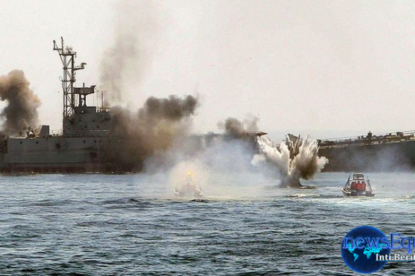 kapal perang penghancul milik iran mengalami kecelakaan