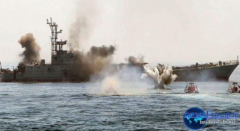 kapal perang penghancul milik iran mengalami kecelakaan